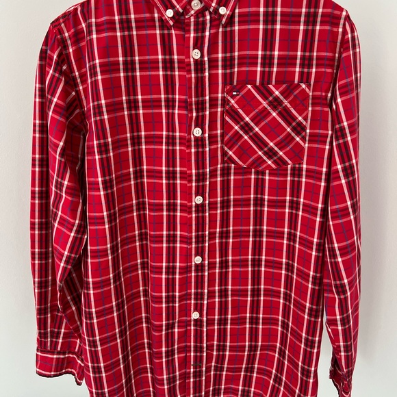 Tommy Hilfiger Red Plaid Buttondown Shirt - Picture 4 of 5